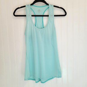 Athleta Striped chit glass blue tank top